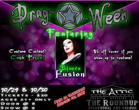 Advertisement for the Imperial Court of All Alaska/Ducal Court of Fairbanks' "Drag-O-Ween" show